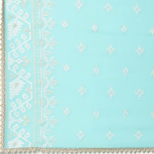 Rangriti Women's Blue Poly Chiffon Dupatta_FREE