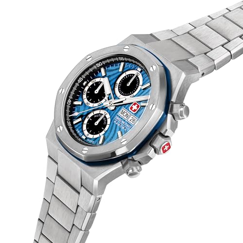 Swiss Military Hanowa Damask Legends Windstorm Blue Round Dial Swiss Made Automatic Watch for Men | SMWGL0007001