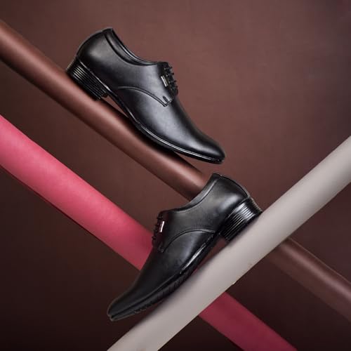 HIKBI Leather Formal Office Shoes Formal Shoes for Men (Numeric_10) Black