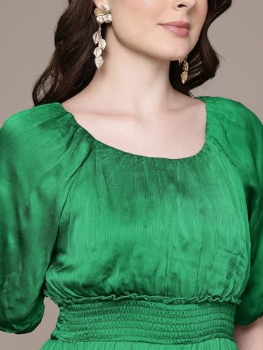 Label RITU KUMAR Emerald Vacenza Round Neck Long Dress