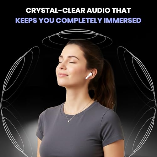 Kratos TW02 Ear Buds Wireless with 60H Playtime, Noise Isolation & Clear Calls, Bluetooth Earbuds with Voice Assistant, Ear Buds with Bluetooth V 5.3 & with Type C Fast Charging, IPX5 TWS Earphones