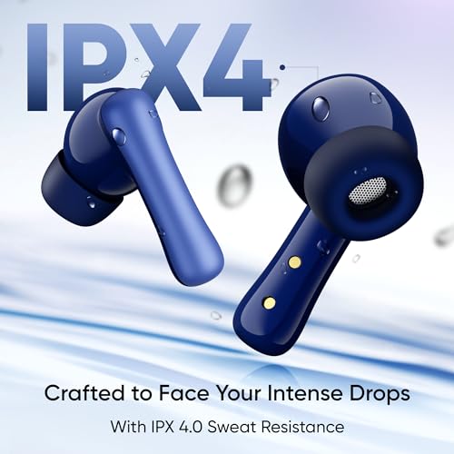 Mivi DuoPods i2 True Wireless Earbuds - 45H+ Playtime, HD Calls, Fast Charging, 13mm Bass Drivers, IPX4 Sweatproof, v5.3 Bluetooth in Ear Ear Buds Wireless, Made in India