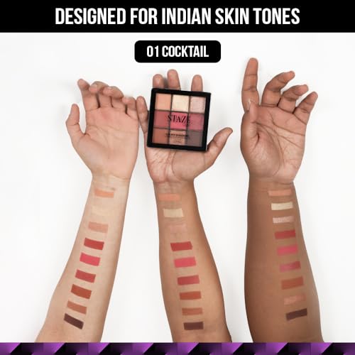 Staze 9to9 Oh My Shadow Eye Palette | Ultra-pigmented | 12 Hrs Long Lasting and Easily Blendable | Mix of Matte & Shimmer Eyeshadows | 01 Cocktail | 11g