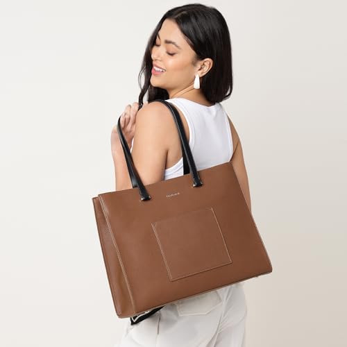 Fastrack CarryAll Laptop Tote | Faux-Leather Women’s Tote Bag | 14'' Laptop Sleeve, Dual Carry Options & Multi-Compartment Design