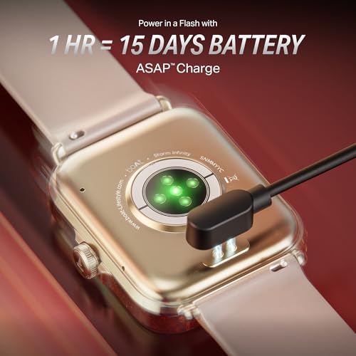 boAt New Launch Storm Infinity w/15 Days Extensive Battery fueled by Huge 550mAh Battery, Fast Charge, 1.83”(4.65cm)HD Display, Functional Crown, BT Calling,Smart watch for Men & Women(Cherry Blossom)