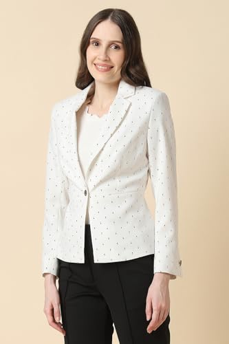 Allen Solly Women White Printed Casual Blazer