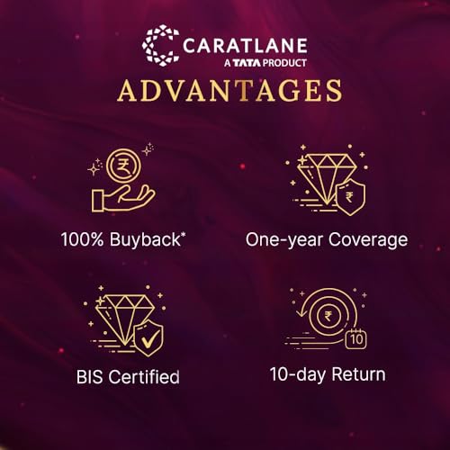 CaratLane 9 KT Yellow Gold Shimmering Pear Diamond Stud Earrings for Women