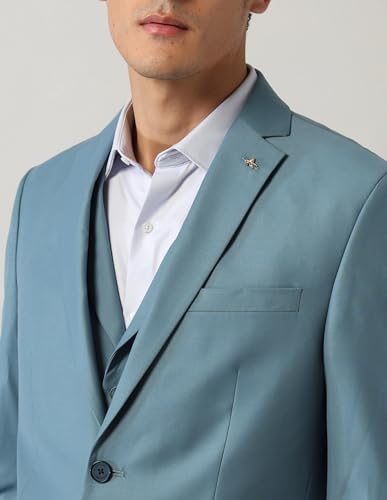 Arrow Men's Polyester Business Suit Pants Set (ARAJSU5532_Blue