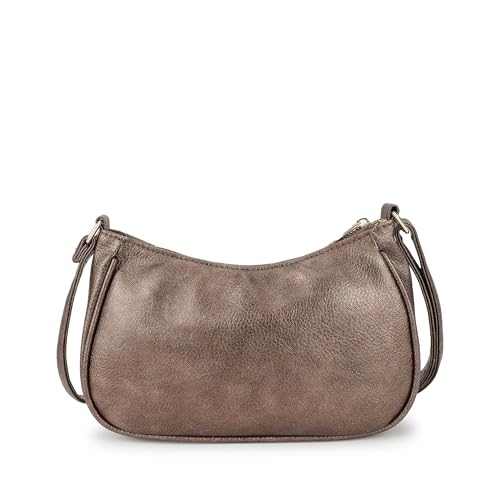 Fastrack Shimary-Toned Textured Sling Bag for Women, Girls and Ladies | Adjustable Sling Straps with Zipper Closure | Ladies Purse Handbag | Slings for Casual Carry