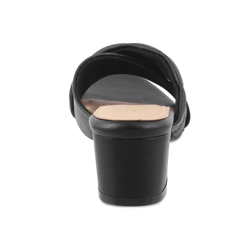 tresmode Romi Black Women's Dress Block Heel Sandals Elevate Your Chic Style Effortlessly!|| Size (EU-36/UK-3/US-5)