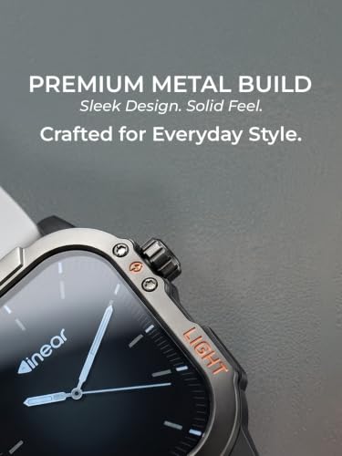 inear INWATCH+ 2.01 Smartwatch | Bluetooth Calling with Wireless Charging | 100 Hrs Battery | IPX4 Water Resistant | Fitness Tracker | Heart Rate & Sleep Monitor | Android & iOS Compatible | White