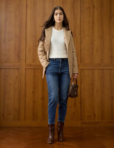 U.S. POLO ASSN. High Rise Carrot Fit Jeans (UWAW25JEN428_Blue_32)