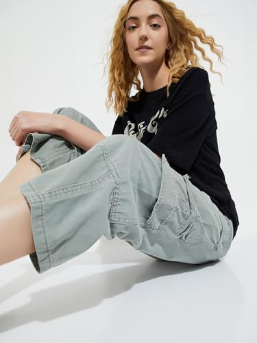 Max URB_N Women Solid Cargo Trousers (Grey_28)