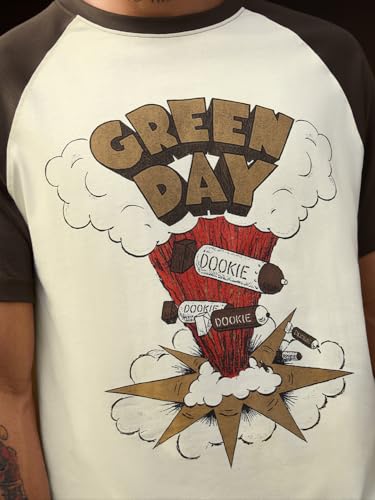 The Souled Store Green Day: Cloud Dookie Men and Boys Short Sleeves Round Neck Off-White Graphic Printed Casual Lightweight Streetwear Trendy T-Shirts