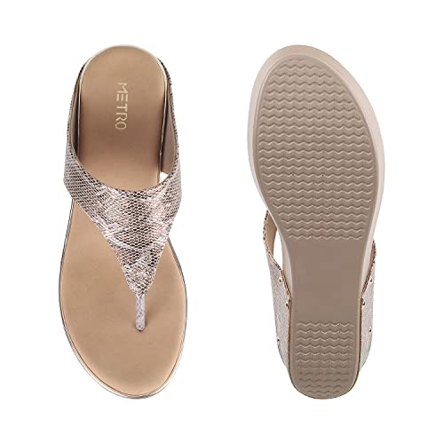 Metro Women's Beige Comfy Fashiona Wedge Heel Sandals UK/6 EU/39 (34-61)