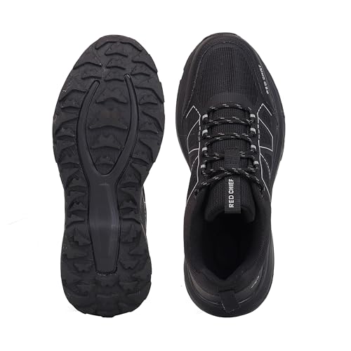 Red Chief Men’s Sport Hiker Lace-Up Shoes | Low Ankle | Synthetic Polyester Air Mesh | Durable Synthetic Outsole | Black (H20045)