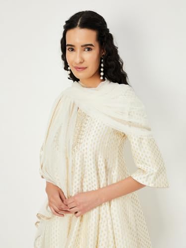 Max Women's Georgette Kurta Set (EXST44045_Off White_XL