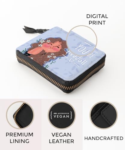 Kalankit Small Vegan Leather Wallet | Mini Bi-Fold Purse for Women | Slim Card Holder | Practical for Daily Use | A Nice Valentine Gifting Option for Women & Girls|You are Enough!