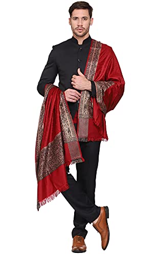 Weavers Villa Men's Woven Acro Wool Gents Shawls, Muffler, Stoles for Men, 100cm x 200cm