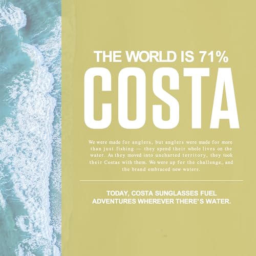 Costa del Mar Unisex-Adult Brine BR 10 OBMGLP Polarized Iridium Oval Sunglasses, Tortoise, 58.8 mm