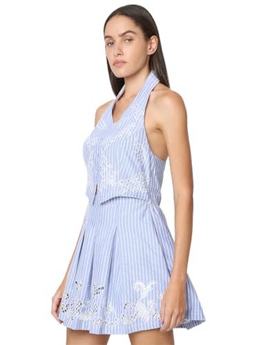 VERO MODA Women's Fit and Flare Blue Dress