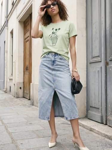 Max Women Printed T-Shirt (Green_XL)