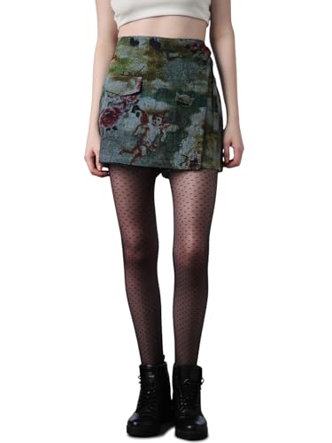 ONLY Women's Abstract Print Wrap High-Rise Multicolor Skorts