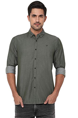 Allen Solly Men's Regular Shirt (ALSFCUCUF585999_Olive 40)