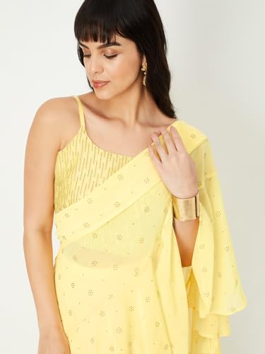 Max Women's Polyester Regular Shirt (CP34020YELLOW