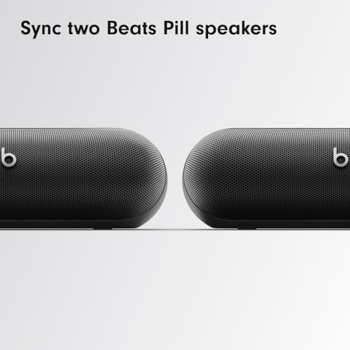 Beats Pill – Wireless Bluetooth Speaker and Portable Charger via USB-C – Up to 24 Hours Battery Life, IP67 Water Resistant, Apple & Android Compatible, Built-in Microphone – Matt Black