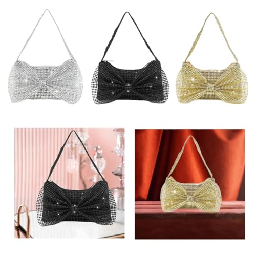 LOOM TREE Women Evening Clutch Bag Female Underarm Bag for Weddings Commuting Birthday Silver