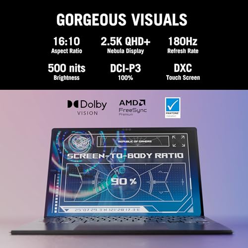 ASUS ROG Flow Z13 (2025), AMD Ryzen AI MAX+ 395,AMD Radeon iGPU, 32GB/1TB, 2.5K QHD+,Touchscreen, 13.4", 34 cm,Windows 11, M365 Basic(1yr)* Office24, Off Black, 1.59 Kg, GZ302EA-RU520WS, Gaming Laptop