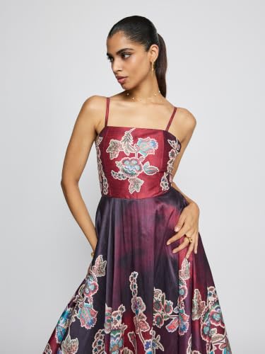Label RITU KUMAR Burgundy Cosenza Long Dress