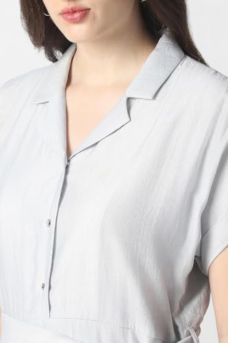 Women White Print Calf-Length Casual Dress