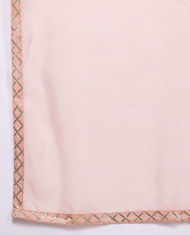 Ahalyaa Women's Polyester Kurta Set (AHKUPNDU-COMBO-1124_Pink