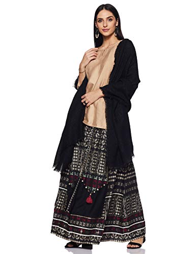 W for Woman Women's Maxi Skirt (17FE55226-11617_WL_Black_Black_L)
