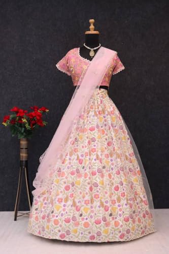 Artyfly Lehenga Choli For Womens And Girls et For Womens And Girls Hevay Pure Chinon silk digital printed 8mtr flair lehnga with canvas patta can can Chaniya Choli Wedding