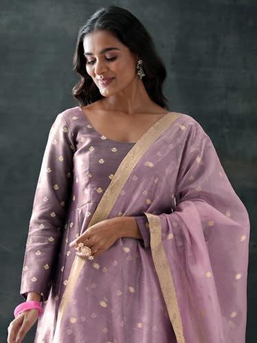 Libas Women's Silk Blend Kurta Set (400766_Mauve
