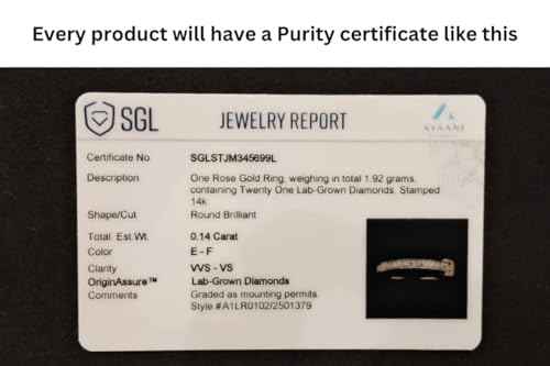 AYAANI 14k Gold Ring with Lab Grown Diamond for Women (Rose Gold_Ring Size 10)