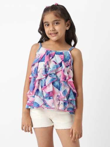 Nautinati Girls Printed Cotton Blend Top | Age 4–8 Years Multicolour