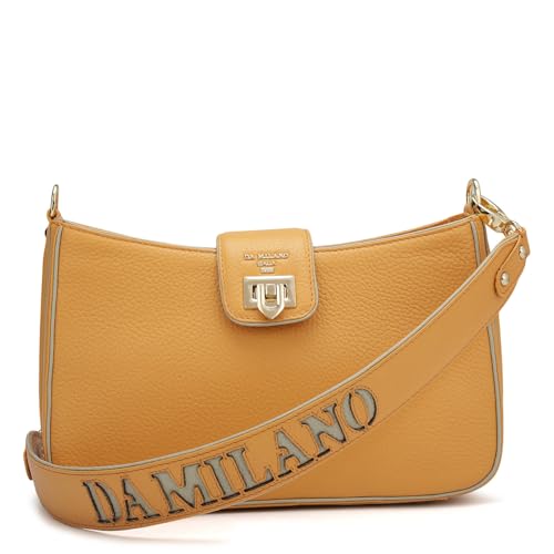 Da Milano Genuine Leather Orange Shoulder Bag (00426OL) (Small)