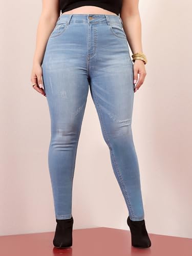 Miss Chase A+ Women's Skinny Fit High Rise Regular Length Stretchable Denim Jeans (APSS19DEN08-27-31-40, Cobalt Blue, 40)