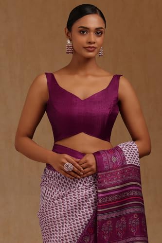 Soch Womens Magenta Art Silk Floral Print Saree