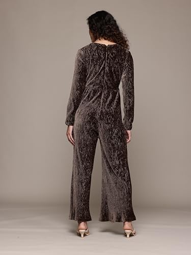 Label RITU KUMAR Brown Caren Velvet Jumpuit