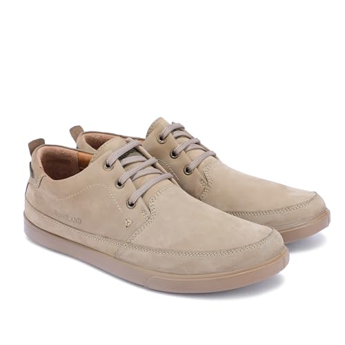 Woodland Men's Khaki Leather Casual Shoes - 9 UK/India (43 EU)