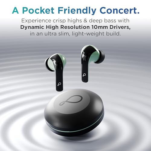 Pebble Cyclo Buds True Wireless Earbuds | Deep Bass | AI Powere ENC | 4 Mics | Dynamic Drivers | Dual Pairing | Voice Assistant - Black