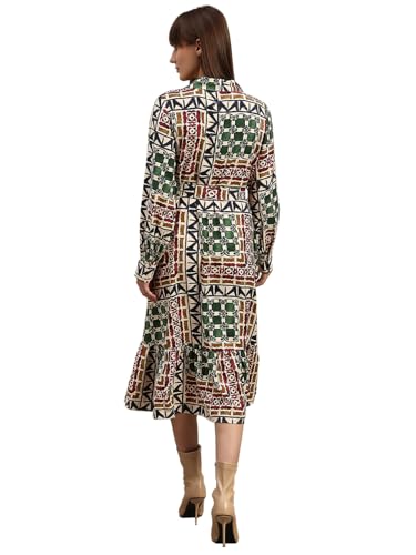 VERO MODA Women's Fit and Flare Multicolor Dress