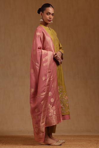 Soch Womens Green Shimmer Floral Embroidered Salwar Suit