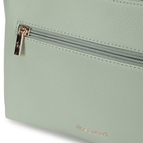 Fastrack Soft Serve Shoulder Bag for Women | Medium Size with Top Zip Closure, Buckle Detailing & Inner Organiser Pockets | Everyday Casual Shoulder Bag
