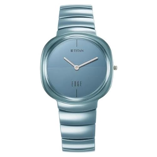 Titan Edge Squircle Camo Quartz Blue Shaped Dial Unisex Analog Watch | Ceramic Material | Water Resistant Watch | Unisex Watches - NT1841QC07